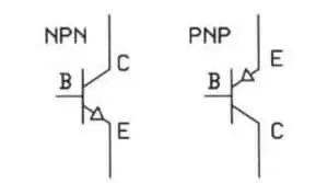 Figura 1. Símbolos de diagrama esquemático para un NPN y un transistor PNP Símbolos de diagrama esquemático para un NPN y un transistor PNP