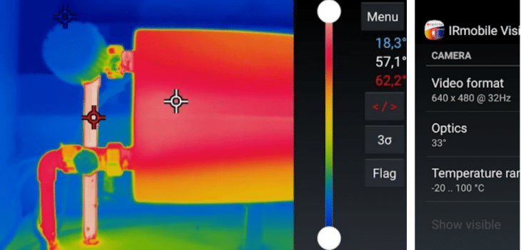 medir temperatura movil, Visualizar en el móvil la imagen térmica de tu cámara termográfica con la app IRmobile Vision