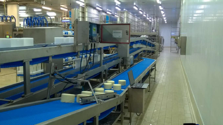 Medición de Humedad en línea de producción de queso con sensor HK1 de Harrer & Kassen