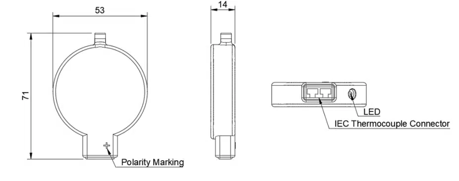 Dimensiones sensor Termopar Neuron Tipo K